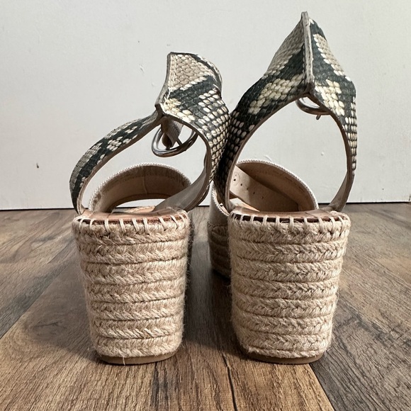 Dolce Vita Lesly Wedge Espadrille Platform Sandals 7 Snake Ankle Straps - Picture 5 of 8